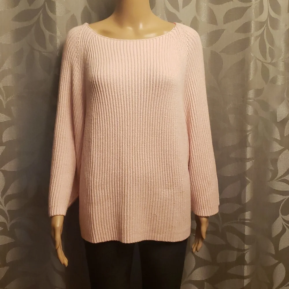 Lou & Grey Pink Ribbed Oversided Sweater